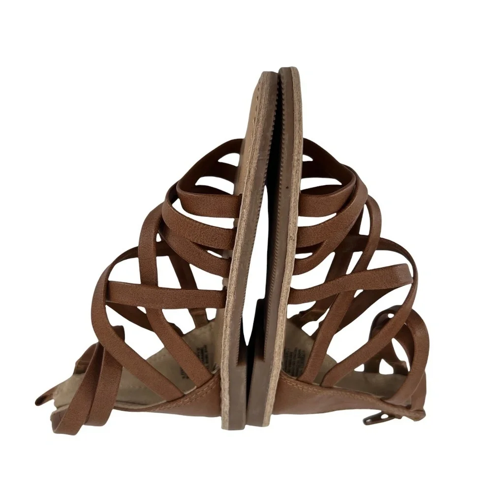 Old Navy Brown Strappy Gladiator Flat Sandals Size 6 Girl's